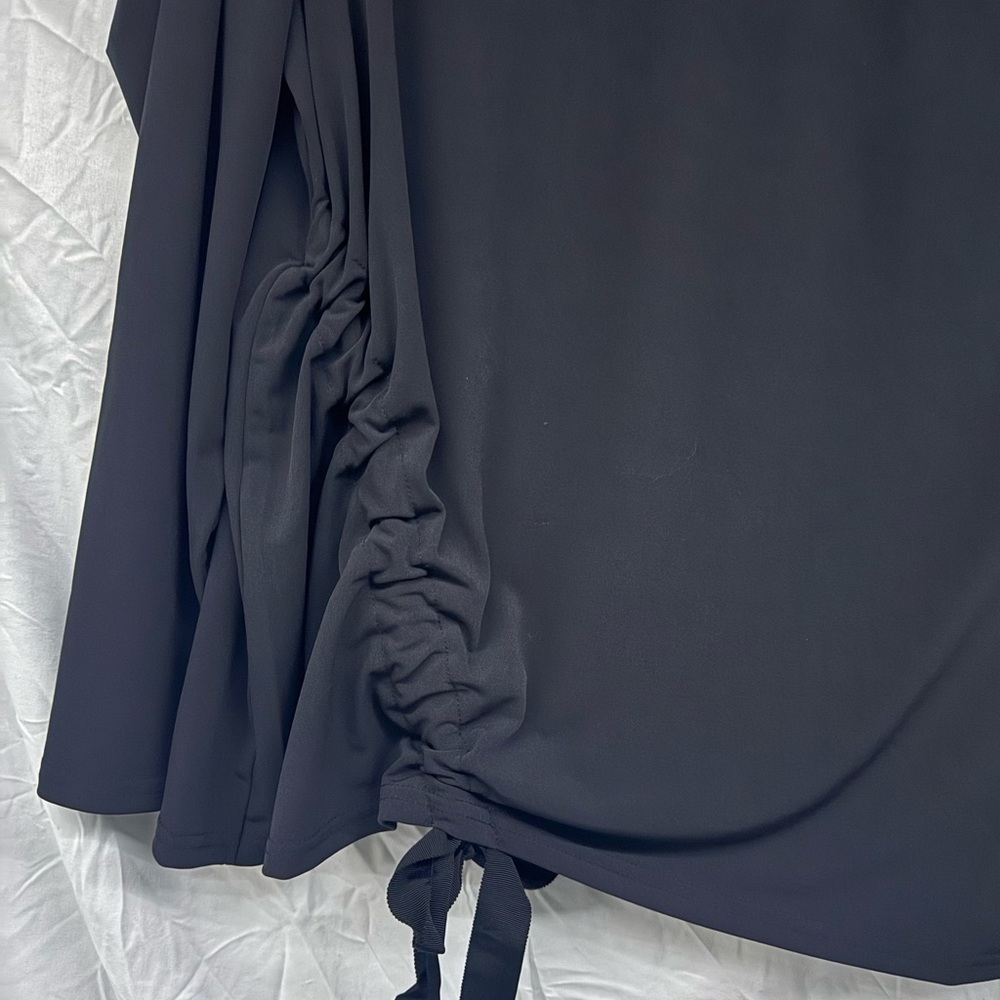 Jason Wu Black Asymmetrical Ruched Long Sleeve Tunic s 1X - Picture 7 of 7